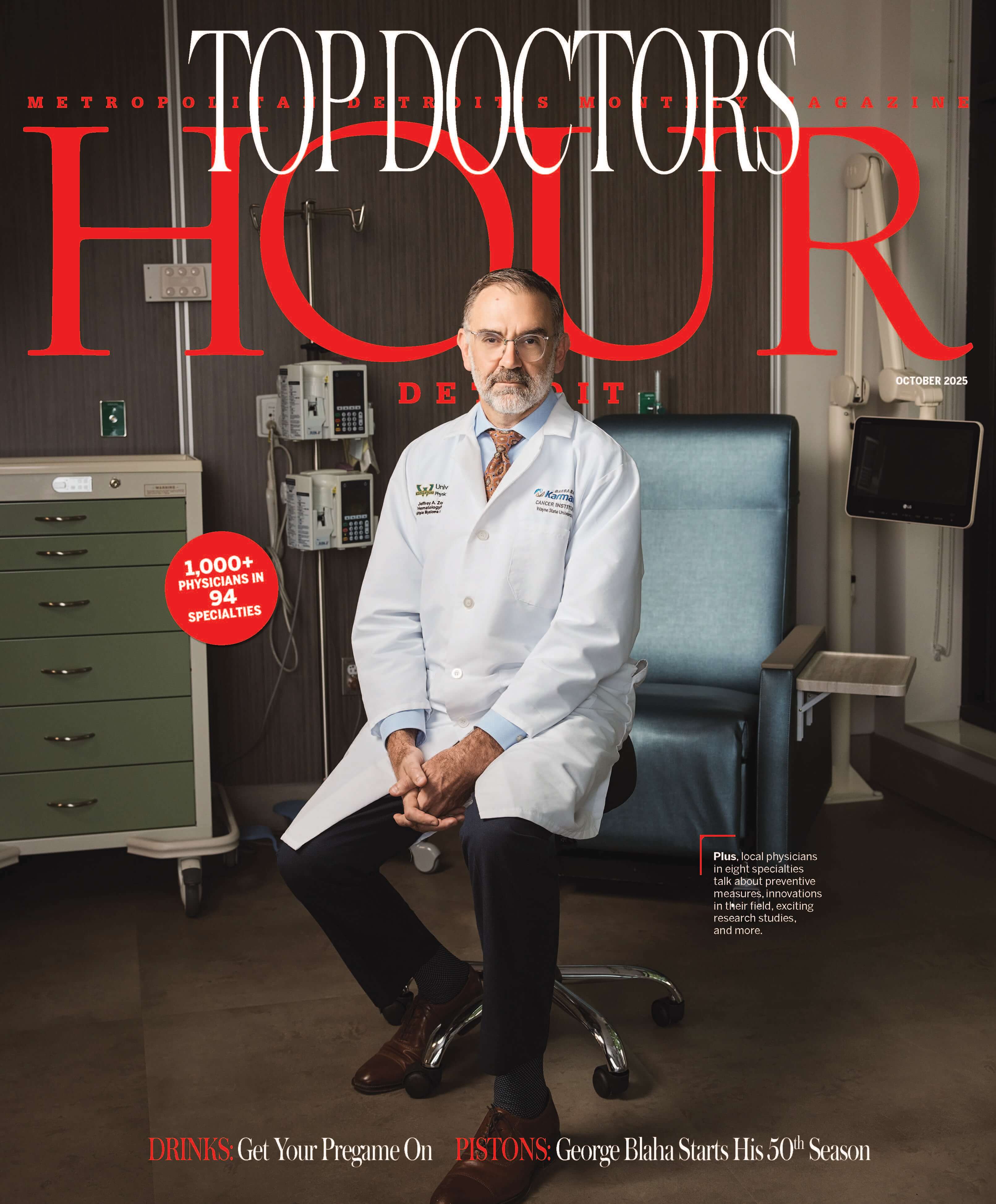 Jeffrey Zonder, M.D., on the cover of the October 2025 Hour Detroit Top Doctors Issue
