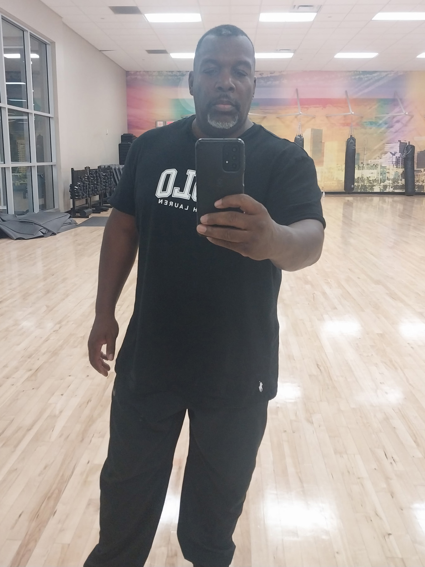 Terrell Thomas at the gym.
