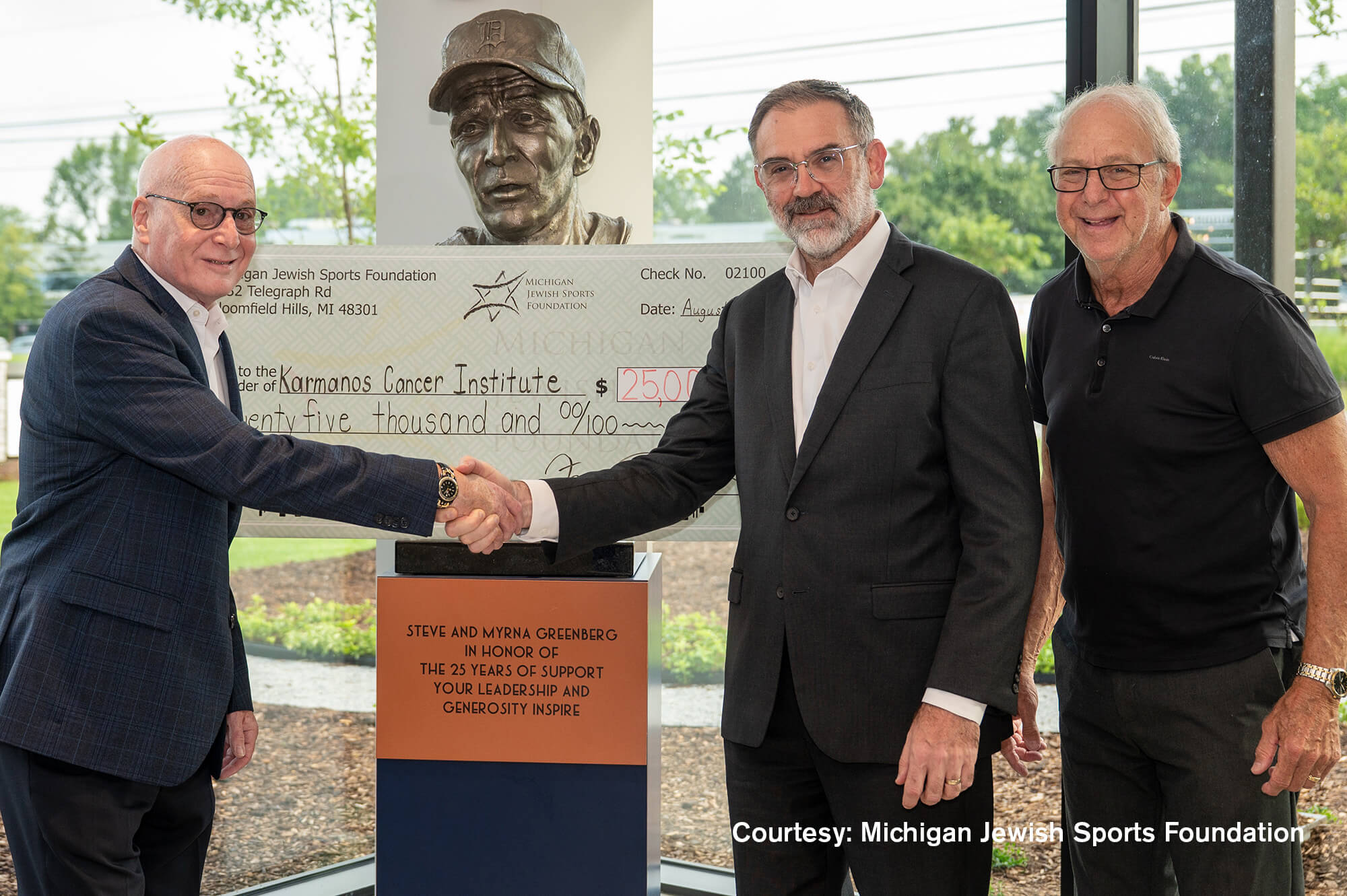 Stuart E. Raider, MJSF president, Jeffrey Zonder, M.D., and Don Rudick, former MJSF director